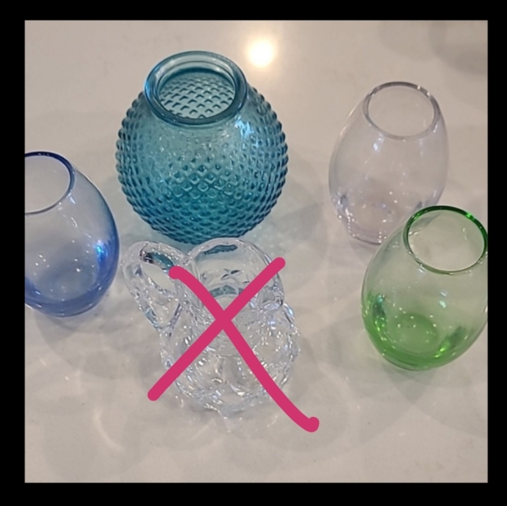 Vintage Blue and Green Glass Vase Collection - Picture 1 of 6